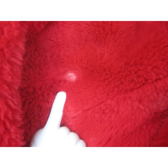 GB Girls Jacket Youth XL 14/16 Red Fleece Open Fuzzy Polyester Pockets Coat - Picture 7 of 16